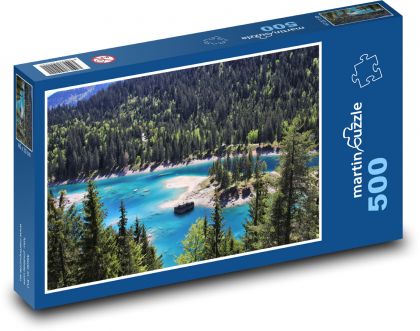Křišťálové jezero v lese - puzzle 500 dílků