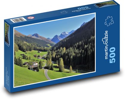 Úzka cesta v Alpách - Puzzle 500 dielikov, rozmer 46x30 cm 