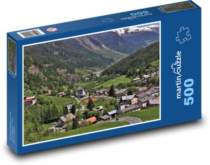 Rakousko - alpská vesnice - Puzzle 500 dílků, rozměr 46x30 cm