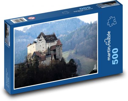 Schloss auf einem Hügel im Wald - Puzzle - 500 Teile