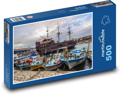 Prístav, plachetnice, lode - Puzzle 500 dielikov, rozmer 46x30 cm 