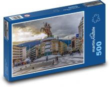 Náměstí ve Skopje - Makedonie Puzzle 500 - 46x30 cm