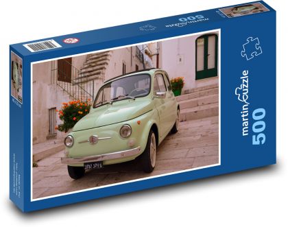 Auto - Fiat 500 - Puzzle 500 dílků, rozměr 46x30 cm