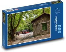 Historický vlak na železnici, Řecko Puzzle 500 - 46x30 cm