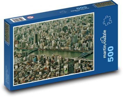 Miasto, wieżowce - Puzzle 500 elementów, rozmiar 46x30 cm