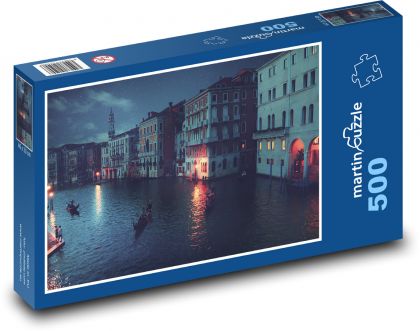 Itálie - Benátky, večer - Puzzle 500 dílků, rozměr 46x30 cm