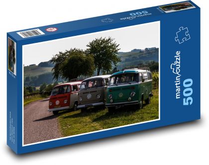 Retro autobusy - puzzle 500 dílků