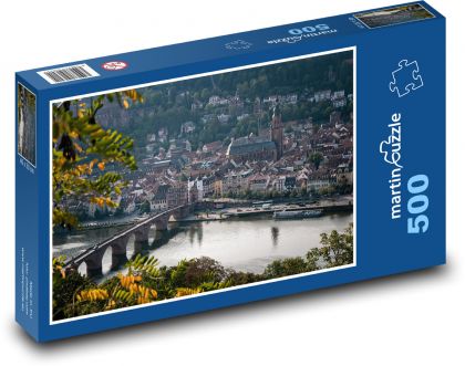 Belgie - město nad řekou - Puzzle 500 dílků, rozměr 46x30 cm