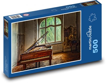 Room with piano - Puzzle of 500 pieces, size 46x30 cm 