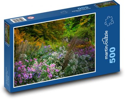 Colorful flowers in the forest - Puzzle of 500 pieces, size 46x30 cm 