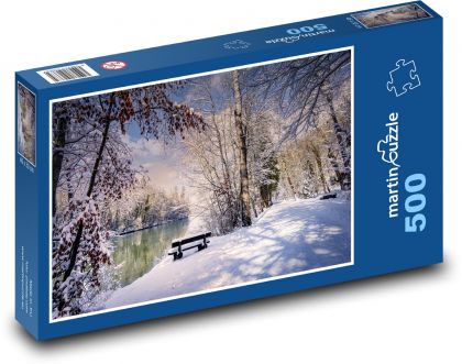 Zimowy krajobraz - Puzzle 500 elementów, rozmiar 46x30 cm