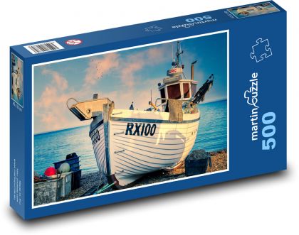 Rybářský člun - Puzzle 500 dílků, rozměr 46x30 cm