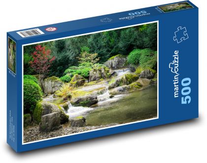 Voda tečúca po skalách v rieke - Puzzle 500 dielikov, rozmer 46x30 cm 