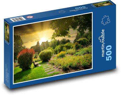 Park, kvety - Puzzle 500 dielikov, rozmer 46x30 cm 