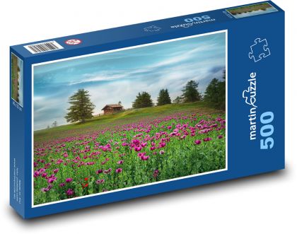 Květiny, krajina - Puzzle 500 dílků, rozměr 46x30 cm