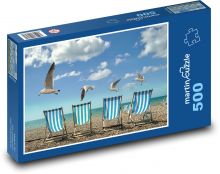 Lehátka na pláži Puzzle 500 - 46x30 cm