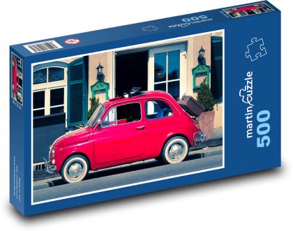 Auto - Fiat 500 - Puzzle 500 dílků, rozměr 46x30 cm
