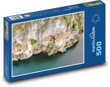 Santa Caterina del Sasso - domy na pobřeží Puzzle 500 - 46x30 cm