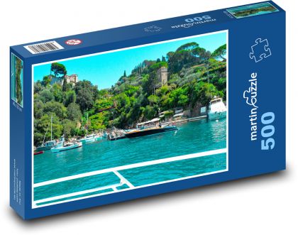 Itálie - Portofino  - Puzzle 500 dílků, rozměr 46x30 cm