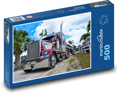 Long-haul truck with tanker trailer - Puzzle of 500 pieces, size 46x30 cm 