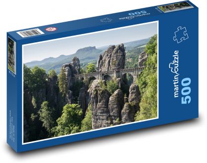 Bastei - most skalny - Puzzle 500 elementów, rozmiar 46x30 cm