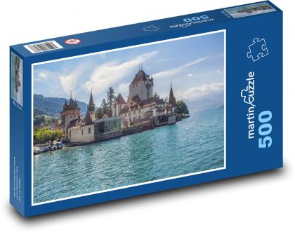 Švýcarsko - Oberhofen - Puzzle 500 dílků, rozměr 46x30 cm