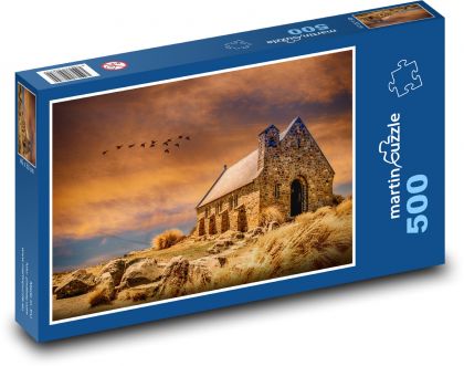 Church, sunset - Puzzle of 500 pieces, size 46x30 cm 