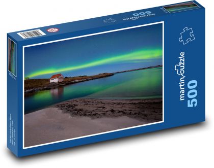 Norsko - polární záře - Puzzle 500 dílků, rozměr 46x30 cm