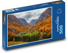 Jeseň v údolí hôr Puzzle 500 dielikov - 46 x 30 cm 