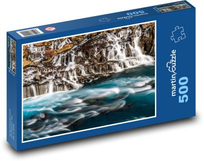 summer, waterfall, water - Puzzle of 500 pieces, size 46x30 cm 
