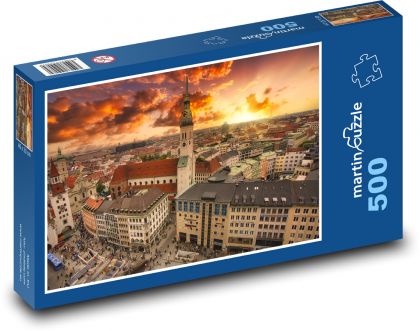 Město, západ slunce - Puzzle 500 dílků, rozměr 46x30 cm