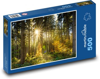 Les, slunce, stromy - Puzzle 500 dílků, rozměr 46x30 cm