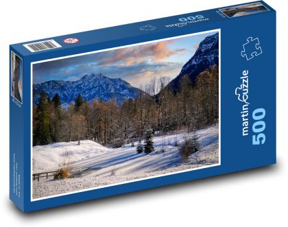 Zimní krajina - Puzzle 500 dílků, rozměr 46x30 cm