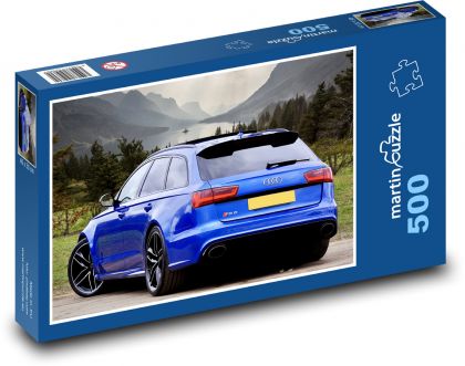 Dynamic modern car by the lake - Puzzle of 500 pieces, size 46x30 cm 