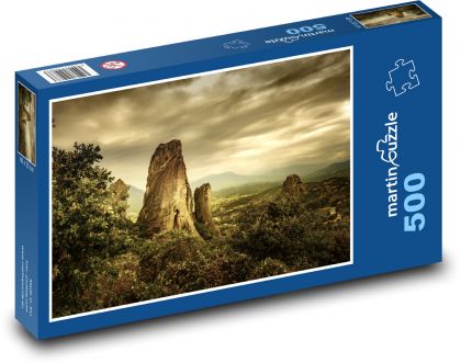 Mountains in Meteora, Greece - Puzzle of 500 pieces, size 46x30 cm 