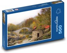 Stone bridge over the stream Puzzle of 500 pieces - 46 x 30 cm 