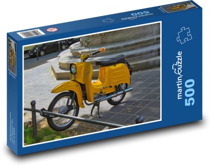 Retro skuter w mieście - Puzzle 500 elementów, rozmiar 46x30 cm