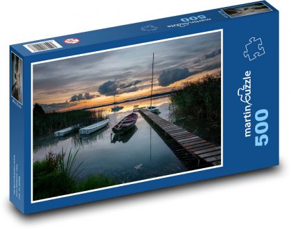 Sunset over pier - Puzzle of 500 pieces, size 46x30 cm 