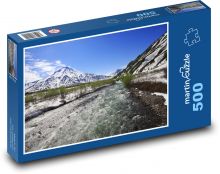 Górska dolina z burzliwą rzeką Puzzle 500 elementów - 46x30 cm