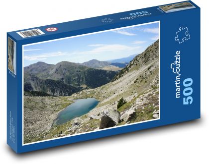 Hory, jezero, příroda - Puzzle 500 dílků, rozměr 46x30 cm