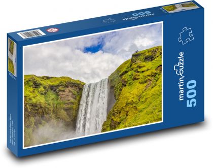 Islandia - wodospad - Puzzle 500 elementów, rozmiar 46x30 cm