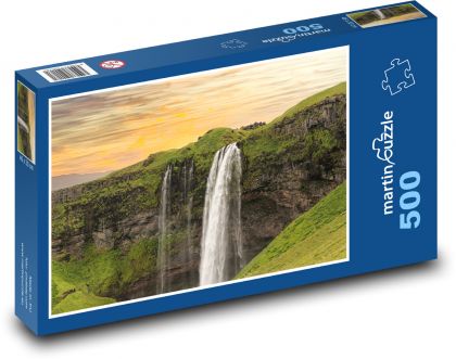 Island - vodopád - Puzzle 500 dílků, rozměr 46x30 cm