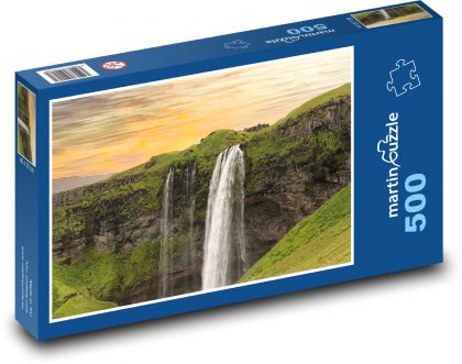 Island - vodopád - Puzzle 500 dielikov, rozmer 46x30 cm 
