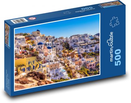 Santorini over the cliff - Greece - Puzzle of 500 pieces, size 46x30 cm 