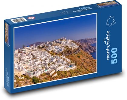 Řecko - Santorini - Puzzle 500 dílků, rozměr 46x30 cm