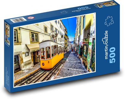 Lisbon Yellow Tram, Portugal - Puzzle of 500 pieces, size 46x30 cm 