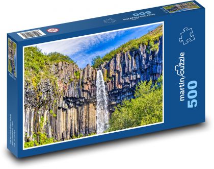 Vodopád padajúci zo skaly - Puzzle 500 dielikov, rozmer 46x30 cm 