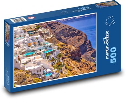Řecko - Santorini - Puzzle 500 dílků, rozměr 46x30 cm