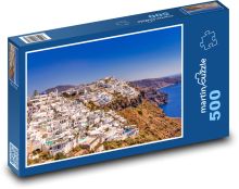 Stadt auf dem Felsen - Santorini, Griechenland Puzzle 500 Teile - 46 x 30 cm