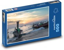 Lodě při západu Puzzle 500 - 46x30 cm